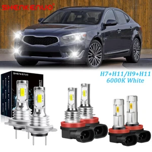 For KIA CADENZA 2014 2015 2016 6x LED Headlight High/Low + Fog Light Bulbs 6000K - Picture 1 of 14