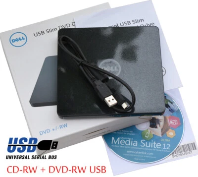 External USB Dvd-Rw DVD Burner Cdrom Dvdrom Cdrw Dell DW316 Windows 10 11 M287 - Image 1 of 4