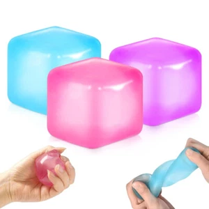 1 PCS Cube Shaped Fidget Toy Square Stress Relief Ball Squishy Squeeze Toys - Picture 1 of 19