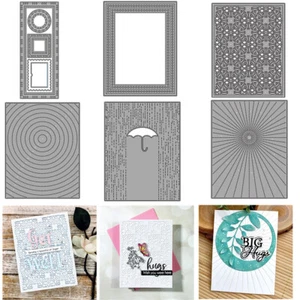 Rectangle Frame Slimline Metal Cutting Dies Embossing Stencil Card Scrapbooking - Picture 1 of 12
