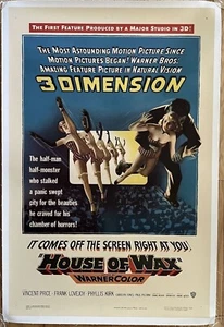 House of Wax 1953 3D Original US One Sheet Movie Poster Linen-Backed 27x41-28x42 - Bild 1 von 1