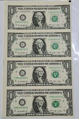 2009 USA $1 Uncut  4 in 1  (UNC)  1美元 4连体 No folder 如假包退 - Image 1 of 4