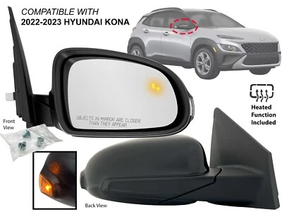 Espejo retrovisor HYUNDAI KONA y EV 2022 2023 BSD intermitente potencia calefacción lado del pasajero Foto 1 de 4