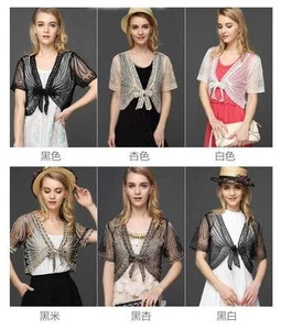 Abrigo artesanal transparente BOLERO SHRUG capa chaqueta top 8-16 boda exquisito elegante - Imagen 1 de 18