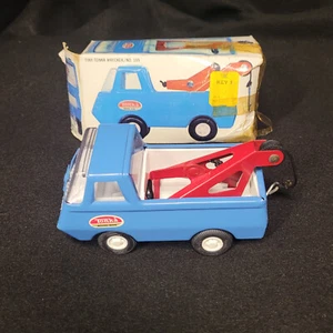 Brand New Tiny Tonka WRECKER Truck No 555 Blue RED White Steel with Box NOS Mint - Picture 1 of 13