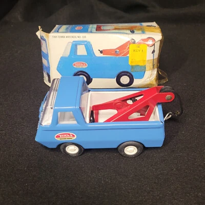Brand New Tiny Tonka WRECKER Truck No 555 Blue RED White Steel with Box NOS Mint - Image 1 of 4