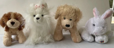 Webkinz Lot of 4 Cocker Spaniel HS011 Yorkie HM070 Golden HM010 Rabbit HM078 - Image 1 of 4