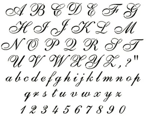 STENCILS CRAFTS TEMPLATES SCRAPBOOKING CURSIVE ALPHABET  STENCIL - A4 MYLAR - Picture 1 of 1
