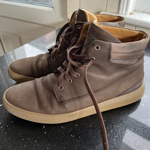 Mens Russell & Bromley Landmark High Top Brown Suede Sneakers Trainers. UK 10. - Picture 1 of 14