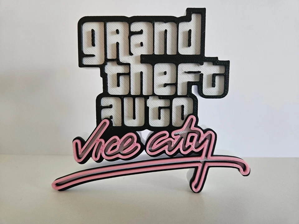 GTA Grand Theft Auto Vice City Decorative Game Standing Sign Display Logo Gaming