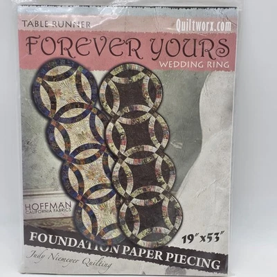 Quiltworx Table Runner Quilt Pattern Wedding Ring 19x53” Paper Piecing Niemeyer - Image 1 of 4