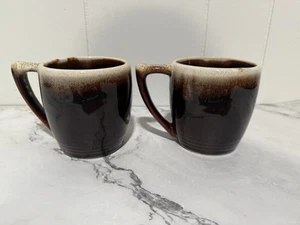 Pair of Vintage Pfaltzgraff USA Brown Drip Glaze Stoneware Coffee Mug Cups - Picture 1 of 6