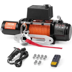 VEVOR Electric Winch Truck 10,000 lb Synthetic Rope Waterproof Remote Control - Picture 1 of 2