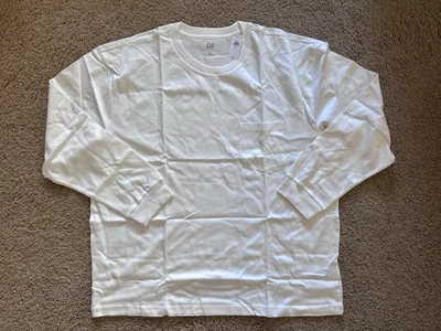 XXL 码 - Gap 重量级白色 T 恤长袖棉质超大款全新 — 第 1/4 张图片