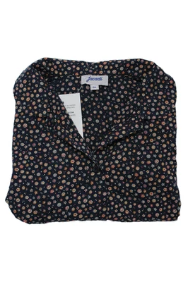 Jacadi Girls Cotton Floral Print Long Sleeve Button Down Shirt Blue Size 8 - Image 1 of 4