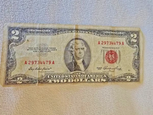 1953 Serie 2 Dollar - Zwei Dollar Schein - rotes Siegel - Bild 1 von 4