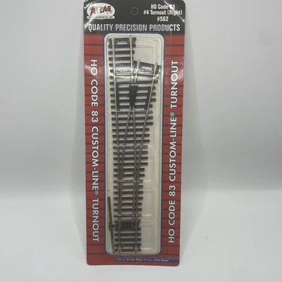 Atlas HO Code 83 #562 #4 Right Hand Turnout Switch Model Rail Road Track - Image 1 of 4