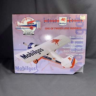 GearBox Stinson Detroiter Mobilgas Airplane limited collectible Coin Bank #1628 - Image 1 of 4