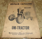 1960's minneapolis-moline OEM uni-tractor repair catalog in good shape used
