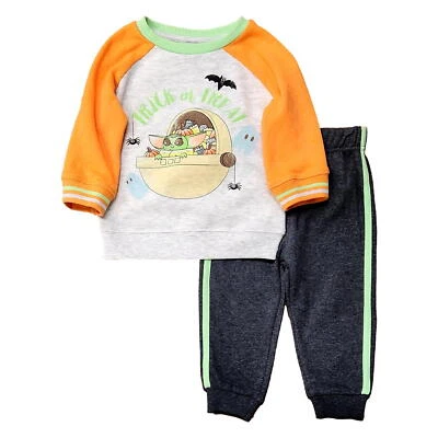 Juego superior e inferior de vellón Lucasfilm Halloween Baby Yoda para niños pequeños 4T Foto 1 de 2