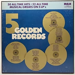 5 Golden Records -50 All Time Hits/All Time Musical Greats Vinyl LP Box Set 1970 - Picture 1 of 4