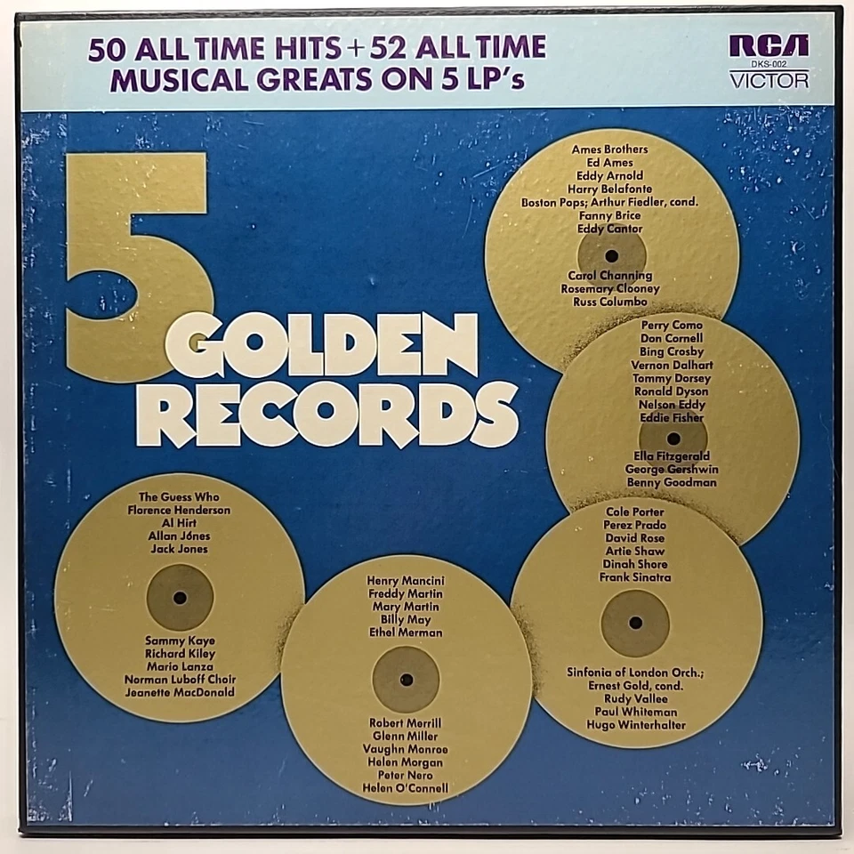 5 Golden Records -50 All Time Hits/All Time Musical Greats Vinyl LP Box Set 1970 — 第 1/4 张图片