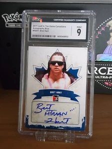 CGC 9 Mint - Bret Hart Blue Auto #ABH1 - Leaf In The Game Canadiana 2011 - Picture 1 of 3
