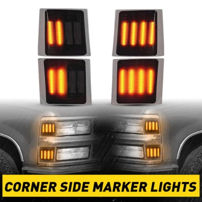4X LED Corner Side Marker Light For 1994-1999 Chevrolet C/K 1500 2500 Suburban - Image 1 of 4