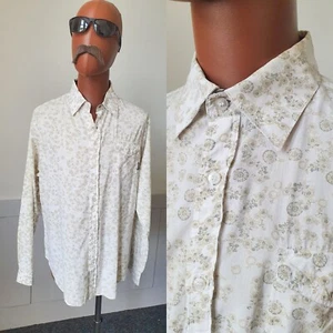 Billabong Shirt White Beige Floral Print Cotton -Large- Casual Retro DD75L - Picture 1 of 10
