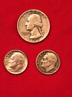 Lot Of 3 Us Silver Coins,Quarter1953,Dimes1957&1964