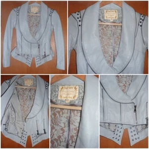 ARROGANT CAT 'DAWN LABEL' QUIRKY LEATHER/LACE JKT - SIZE P - GOOD ORDER - Foto 1 di 11