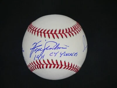 FERGIE JENKINS GREG MADDUX BRUCE SUTTER SIGNED OMLB BASEBALL INSCRIBED - JSA COA - Image 1 of 4