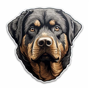 Autoaufkleber Sticker Niedlicher Rottweiler Aufkleber 9X9 cm - Picture 1 of 10