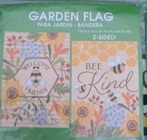 Welcome Friends/Bienenart 12 x 18, zweiseitige Gartenflagge - Bild 1 von 1