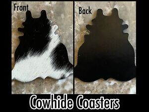 New Real Genuine Cowhide Leather Coaster Hair-on Coasters Unique Des Western Rug
