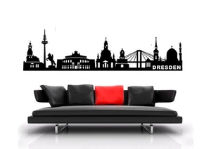 WandTattoo wandtatoo Wandaufkleber Stadt City Stadt Dresden Skyline 180x45 WST23 - Picture 1 of 1