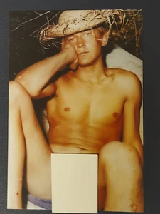 4x6in. Reprint Photo - Handsome Man Wearing Straw Hat And See-Through Underwear - Picture 1 of 2