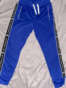 Designer Sweatpants Kid Size 8 Givenchy Royal Blue Logo Drawstring Track Trouser - Picture 1 of 12