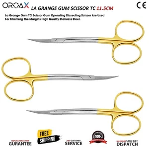 3pcs Dental Surgical Dissecting La Grange Scissors Suture Tissue Surgery Shears - Picture 1 of 2