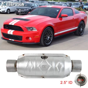 2.5" Inlet & Outlet Catalytic Converter + Heat Shield For 05-14 Ford Mustang V6 - Bild 1 von 16