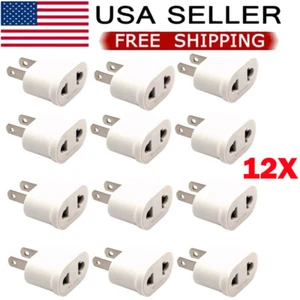12X 2 Pin Travel Charger Converters EU to US European Plug For Power Adapter NEW - Picture 1 of 8