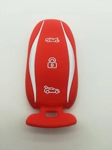 Llavero de silicona rojo soporte de llave remoto para Tesla Model X Model S Model 3 - Imagen 1 de 5
