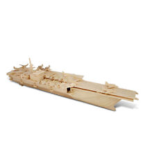 Puzzled 3D Puzzle Aircraft Carrier Wood Craft Construction Kit - 170 Pcs Pack