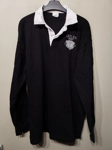 Tatler Wines Camicia Rugby Nera Manica Lunga Uomo XL Extra Large Logo Ricamato - Foto 1 di 10