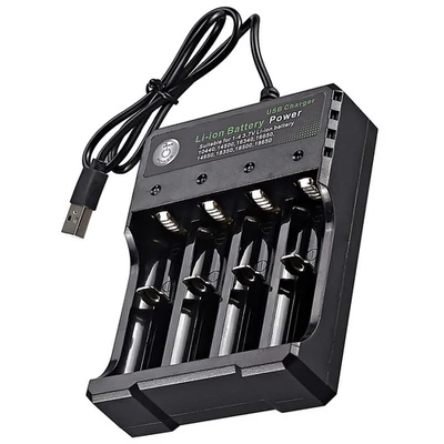 4-Slots USB Battery Charger For Rechargeable Lithium Li-ion Batteries 3.7V - Image 1 of 4