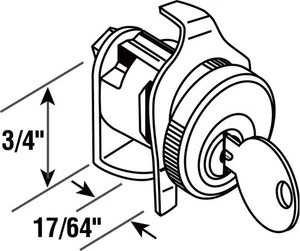 Prime-Line S4136 Nickel Steel Clip On Clockwise Mailbox Lock 4.9 H x 3.8 W in. - Picture 1 of 1