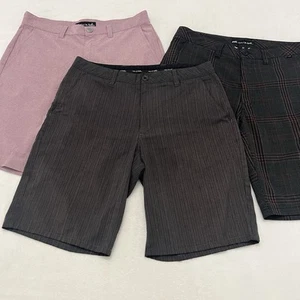 Travis Mathew Shorts Mens 32 Black Plaid Golf Beach 9" Outdoor Casual Lot of 3 - Picture 1 of 24