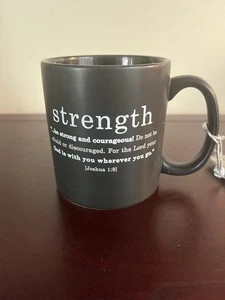 Tasse Leuchtturm Christian Products Stärke Joshua 1:9 schwarz matt - Bild 1 von 6