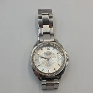 COACH Boyfriend Watch Women’s Brown Silver Case Watch Needs Battery - Picture 1 of 9