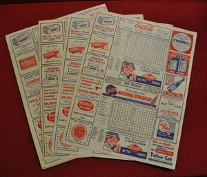 4 Washington Senators Baseball Score Cards w/Boston Red Socks, Tigers 1953 - Picture 1 of 2